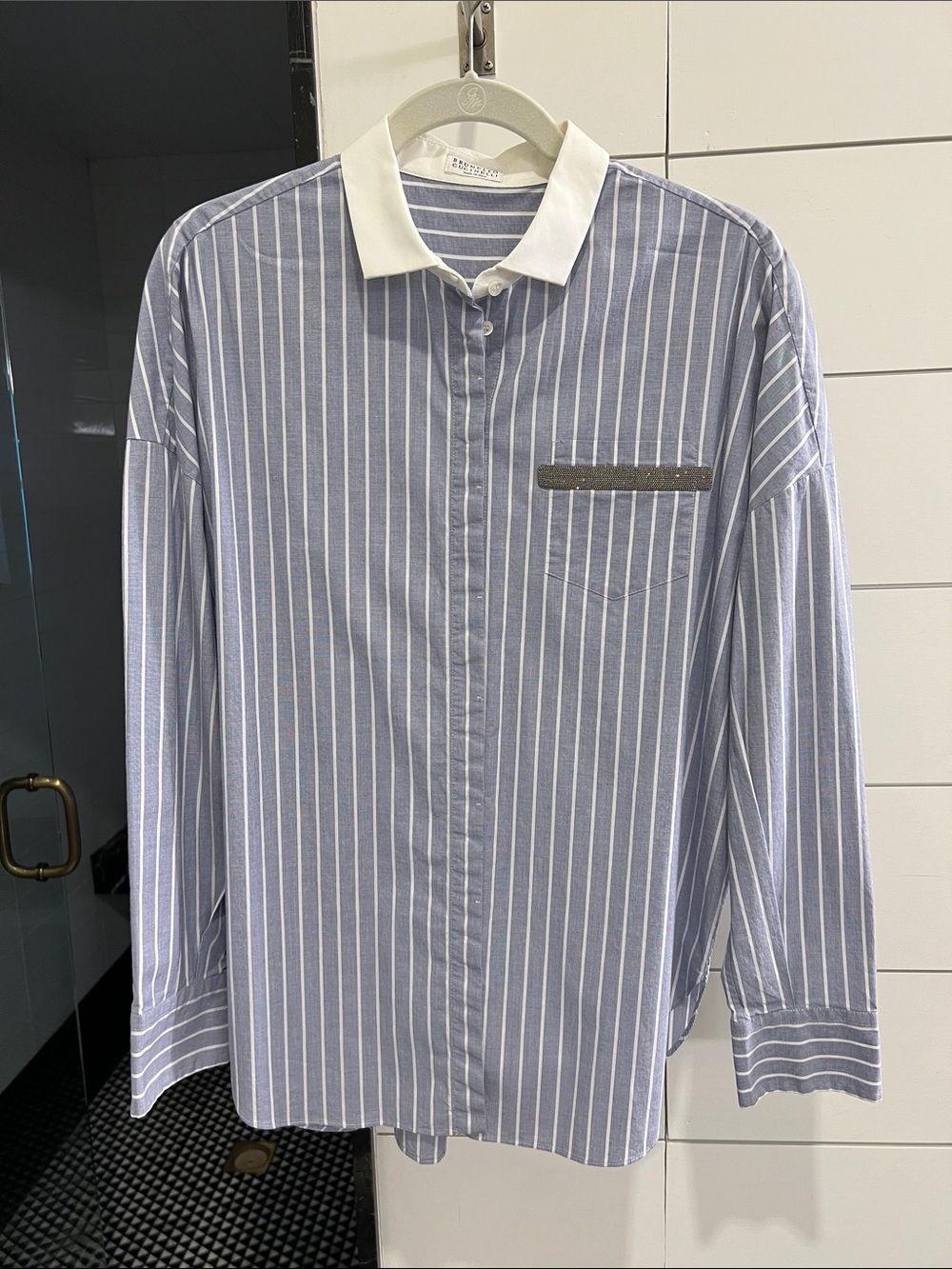 Women’s Brunello Cucinelli blue button down Sz M-L